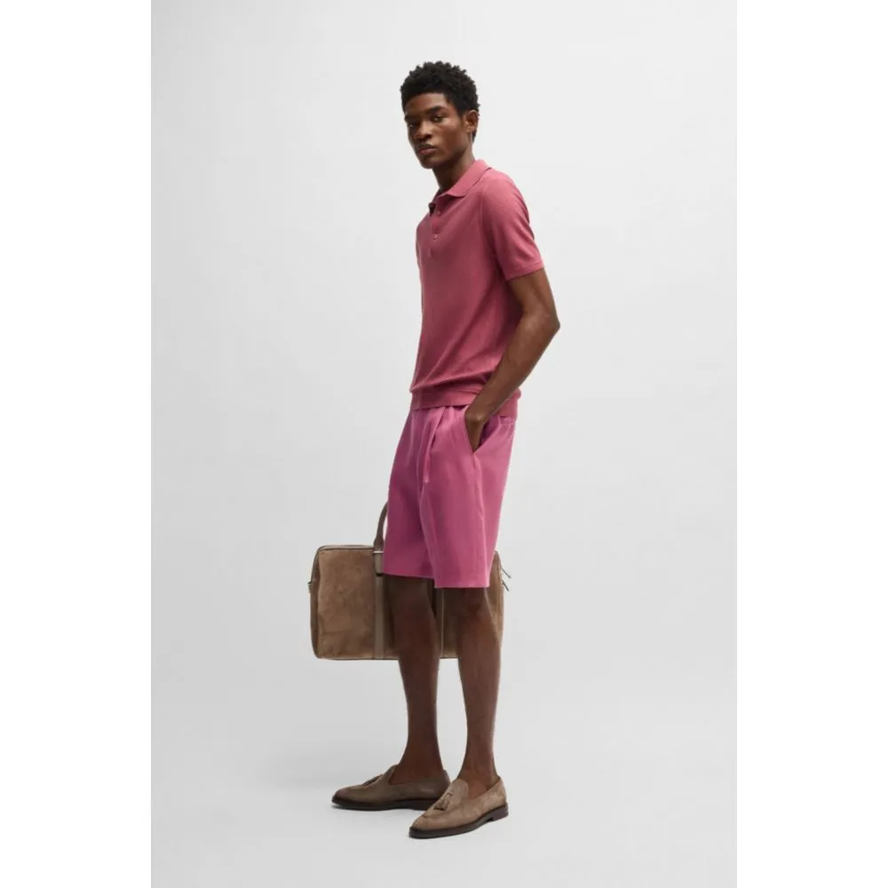 Schmale Shorts aus knitterresistenter Leinen