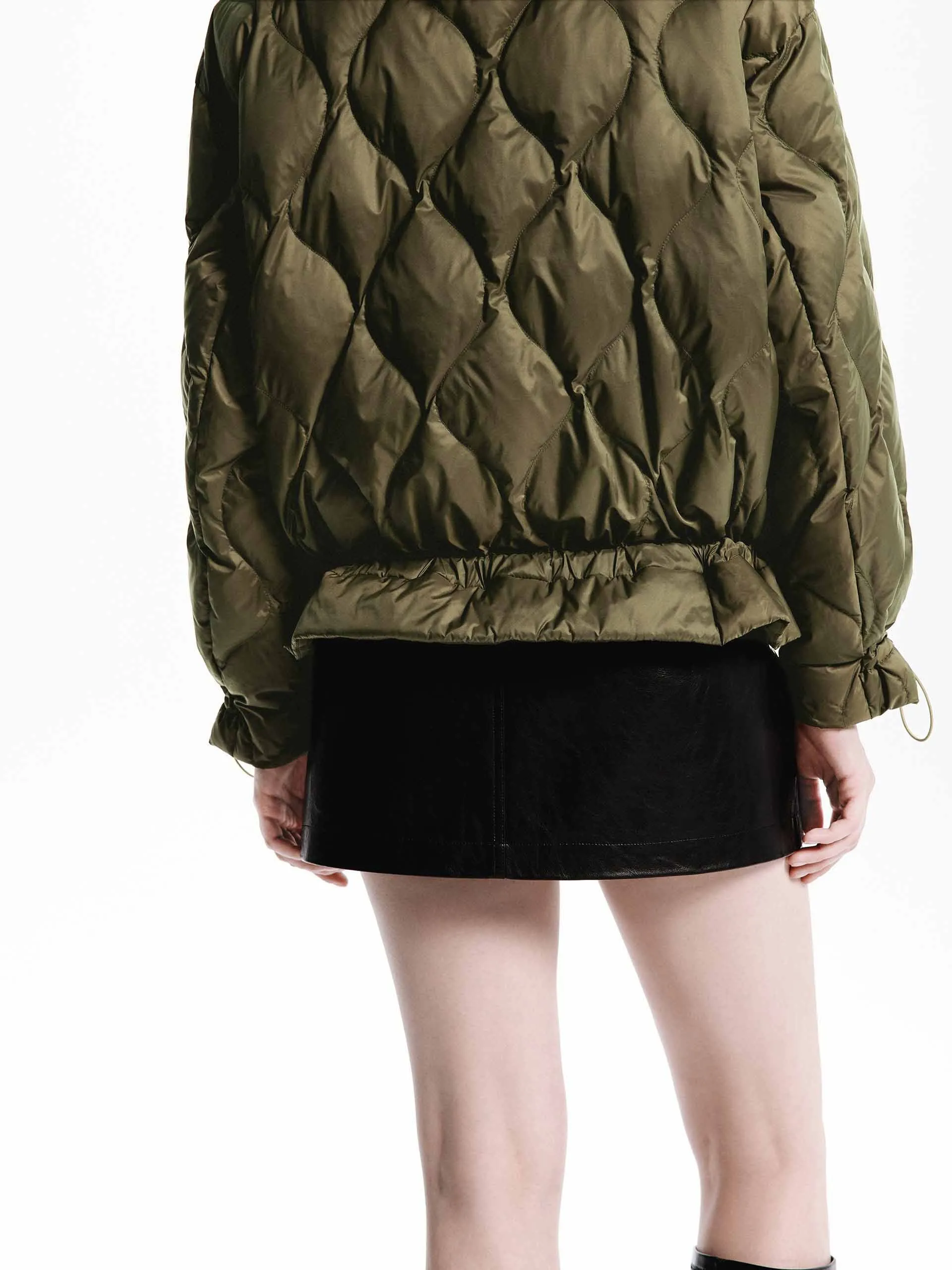 Tie Hem Steppdaunenjacke
