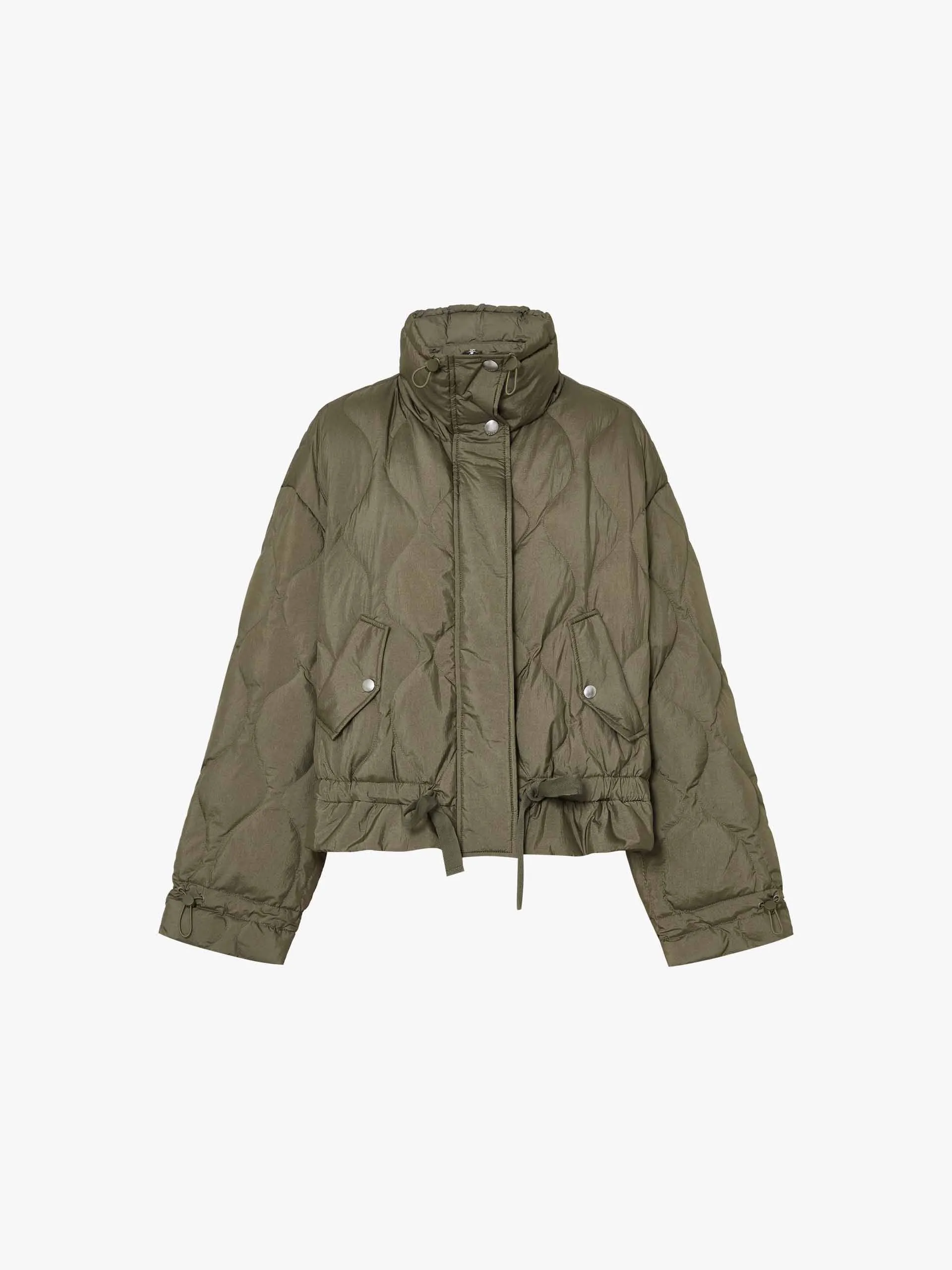 Tie Hem Steppdaunenjacke