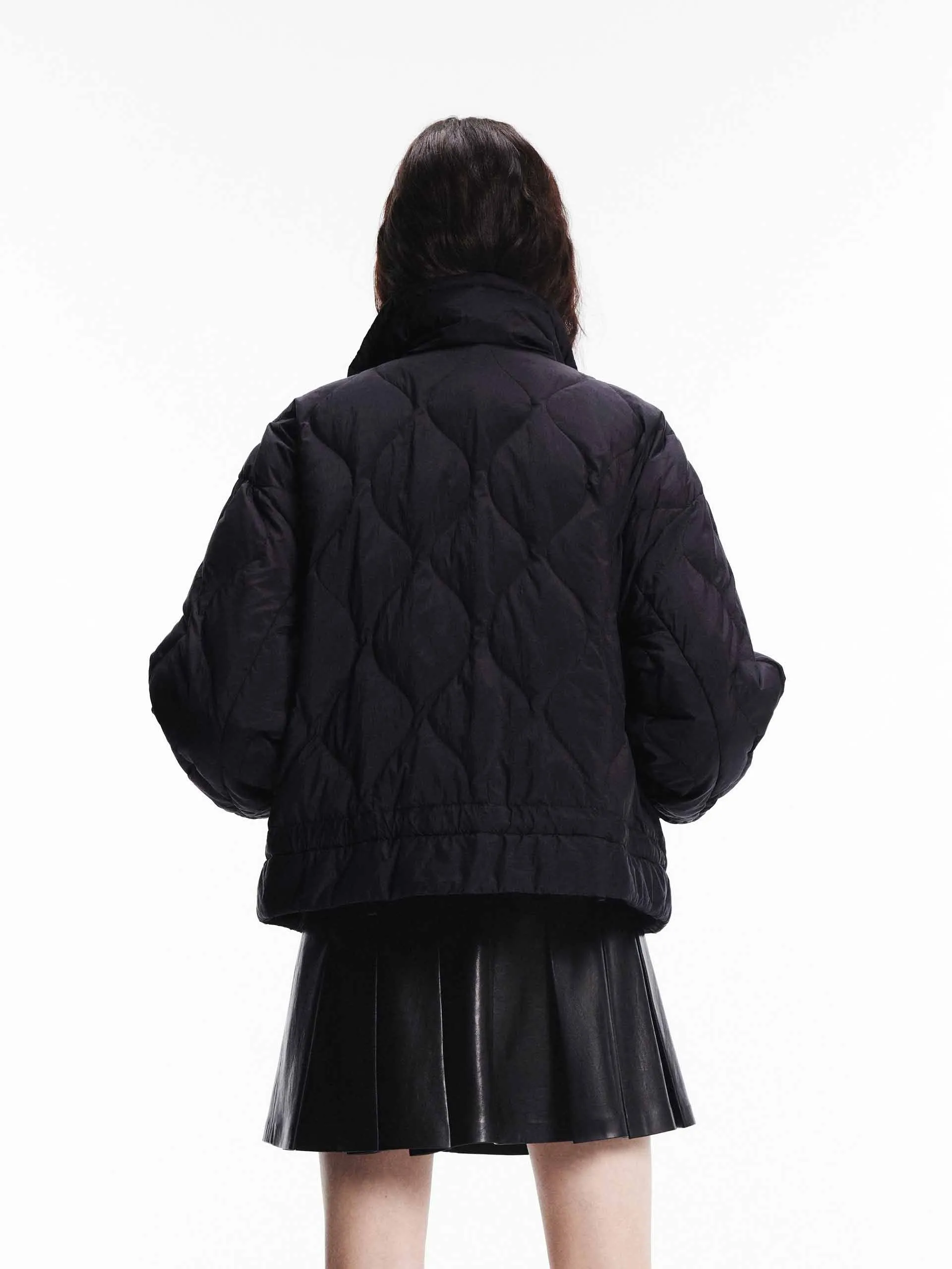 Tie Hem Steppdaunenjacke