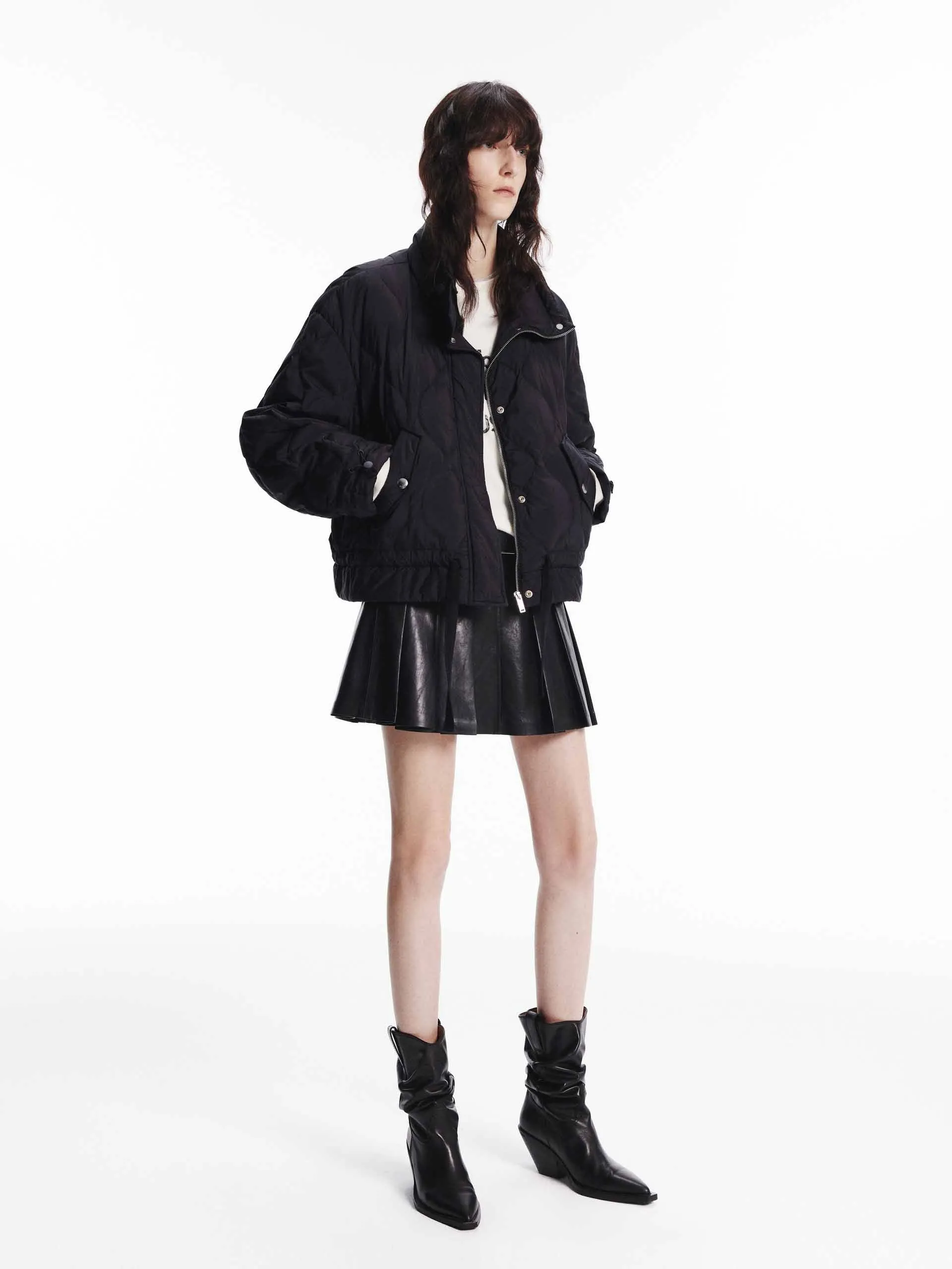Tie Hem Steppdaunenjacke