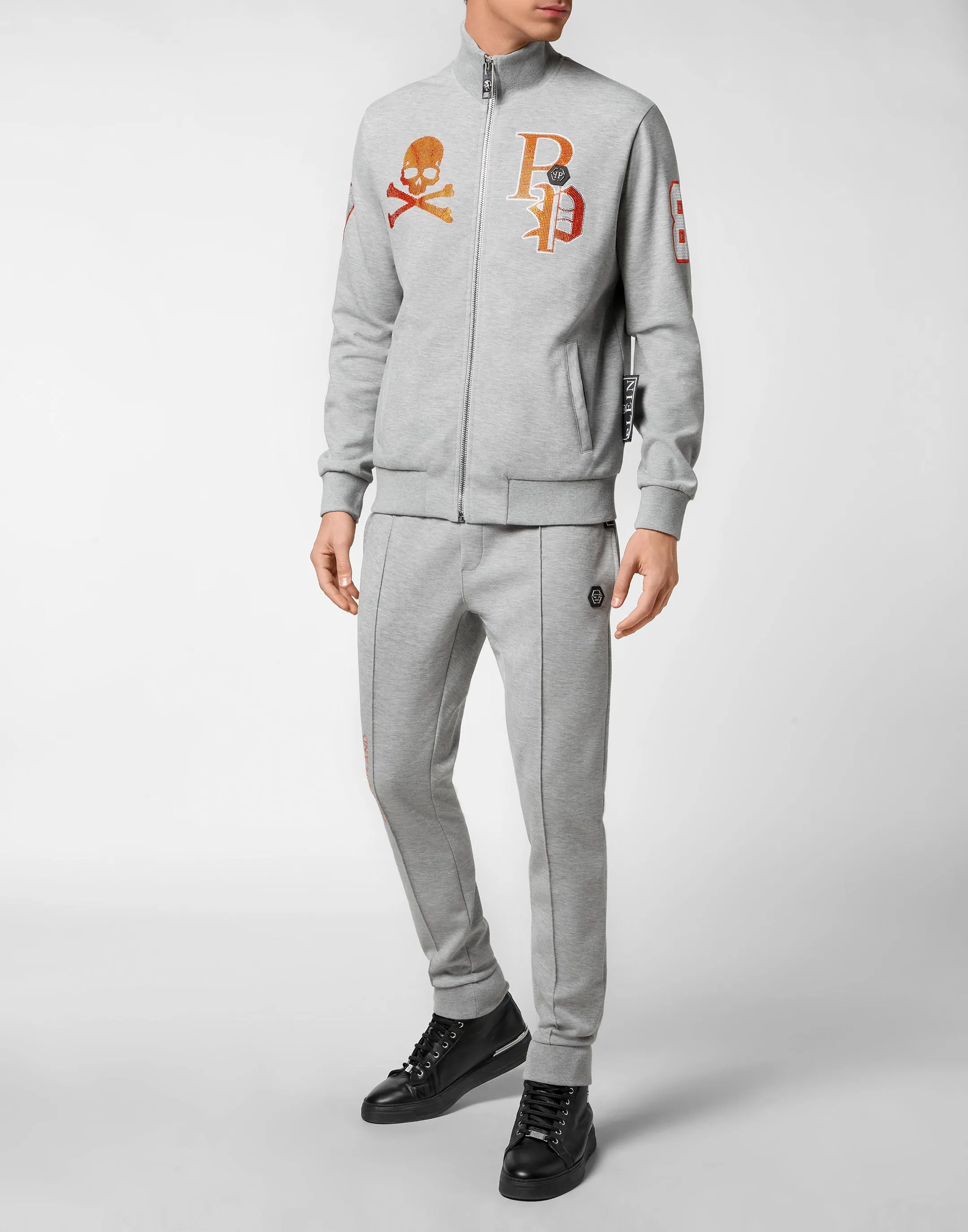 Jogginganzug Oberteil/Hose mit Totenkopf und Plein