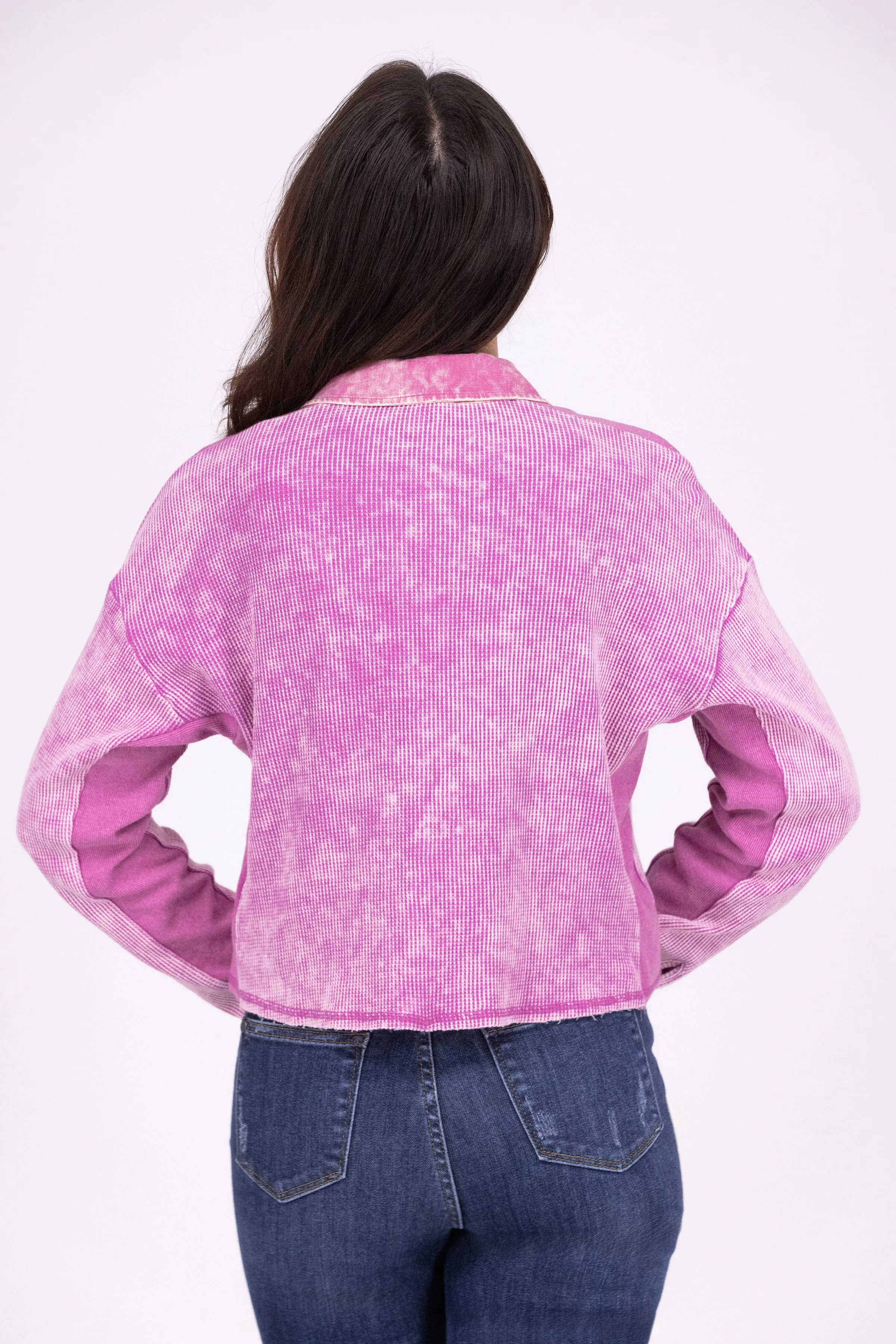 Ube Waffle Damen Gemütliche Cropped Jacke