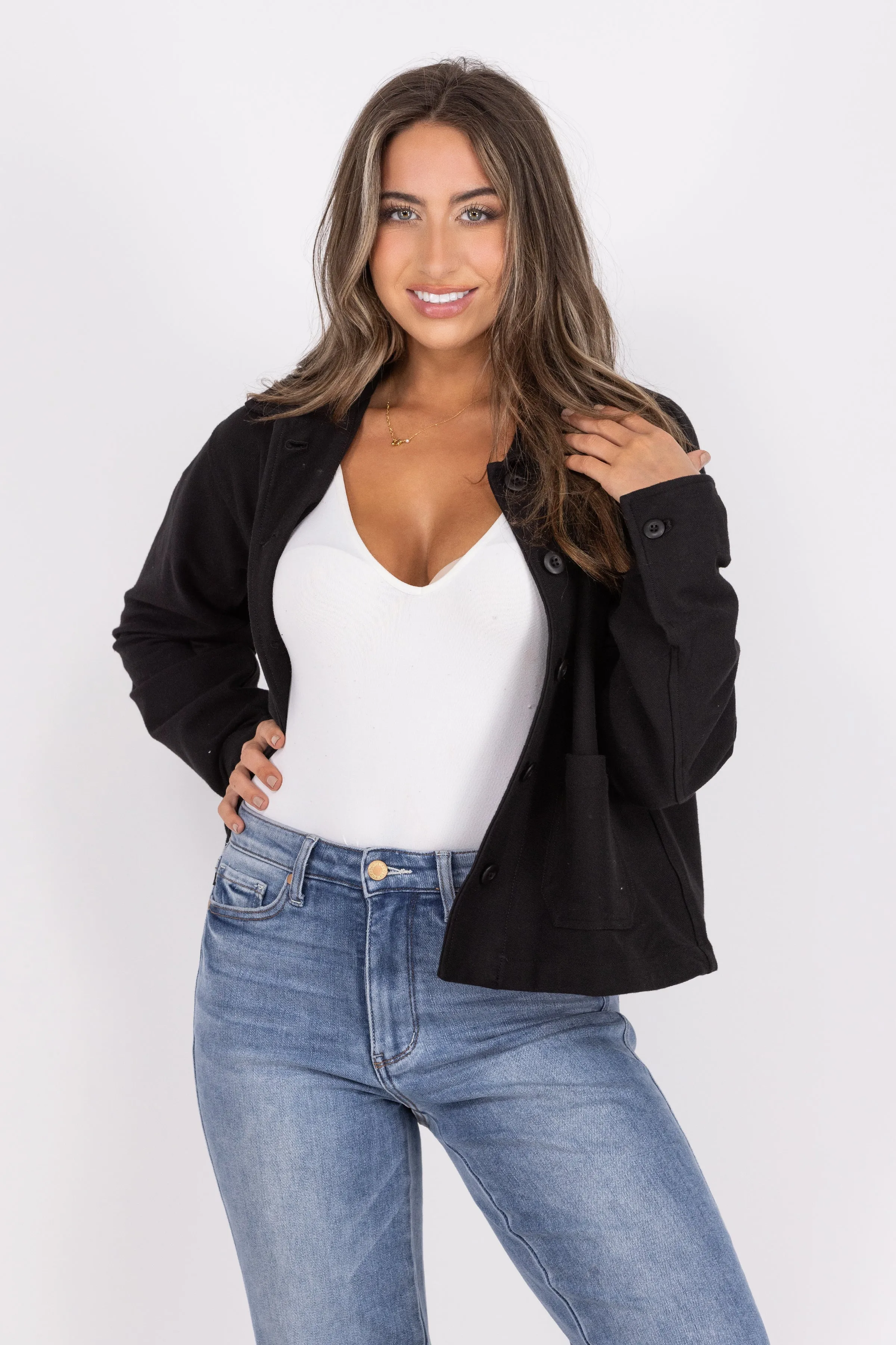 Einzigartiger Eindruck Damen-Knopfjacke