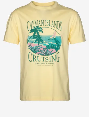 USA Sailing Print Graphic T-Shirt Staubiges Hellgelb