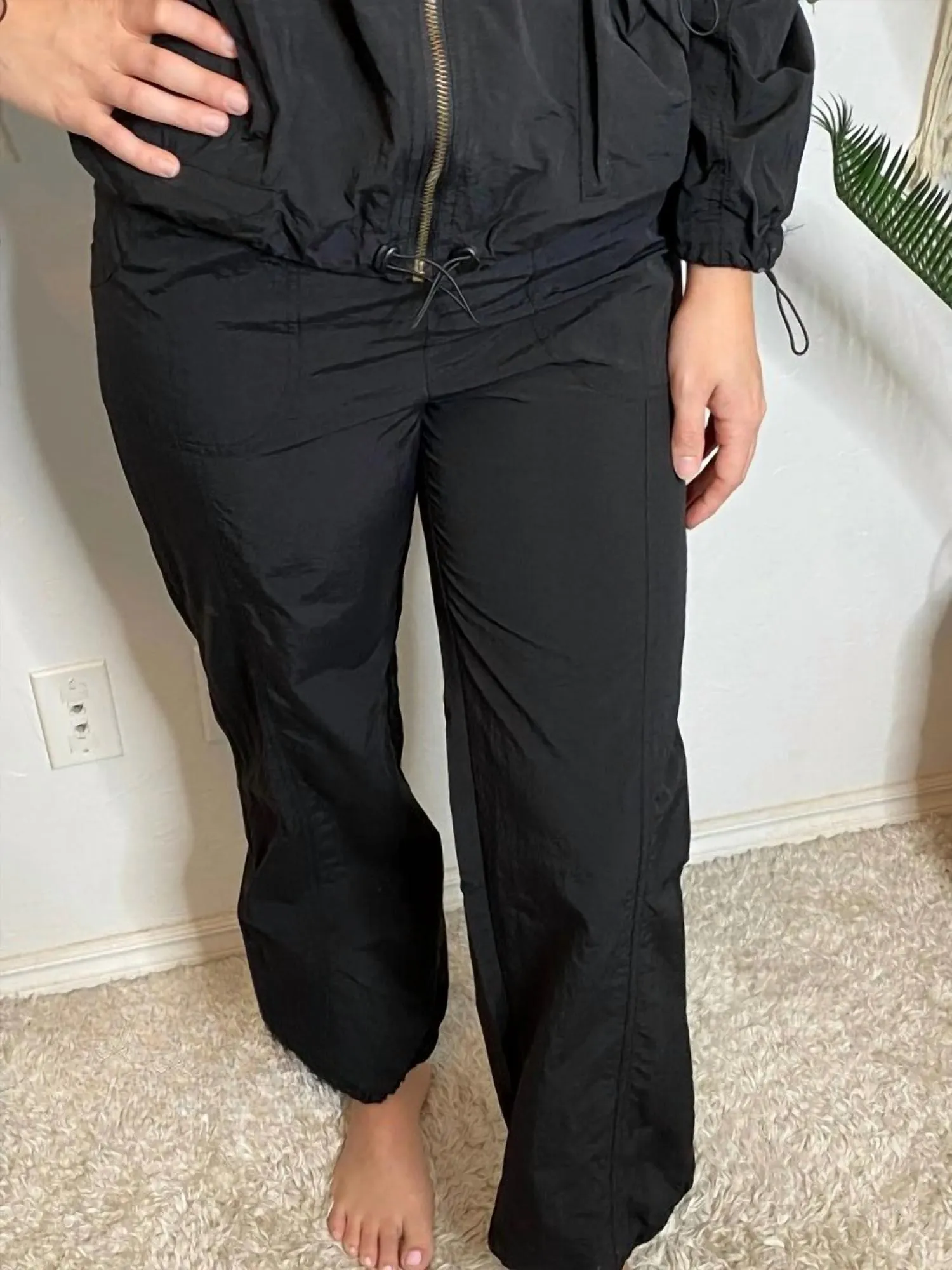 Windanzug Jacke & Hose Set in Schwarz