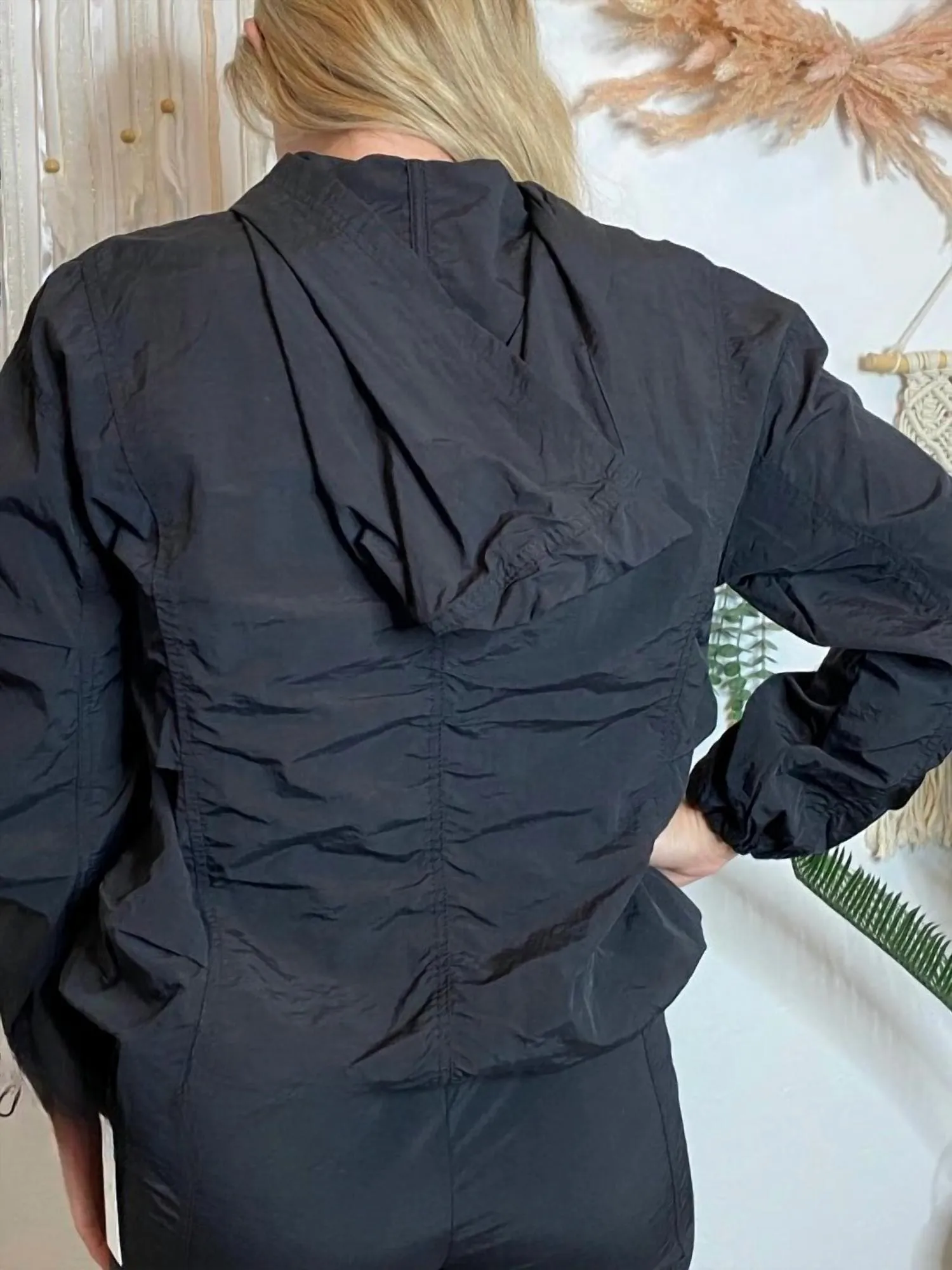 Windanzug Jacke & Hose Set in Schwarz