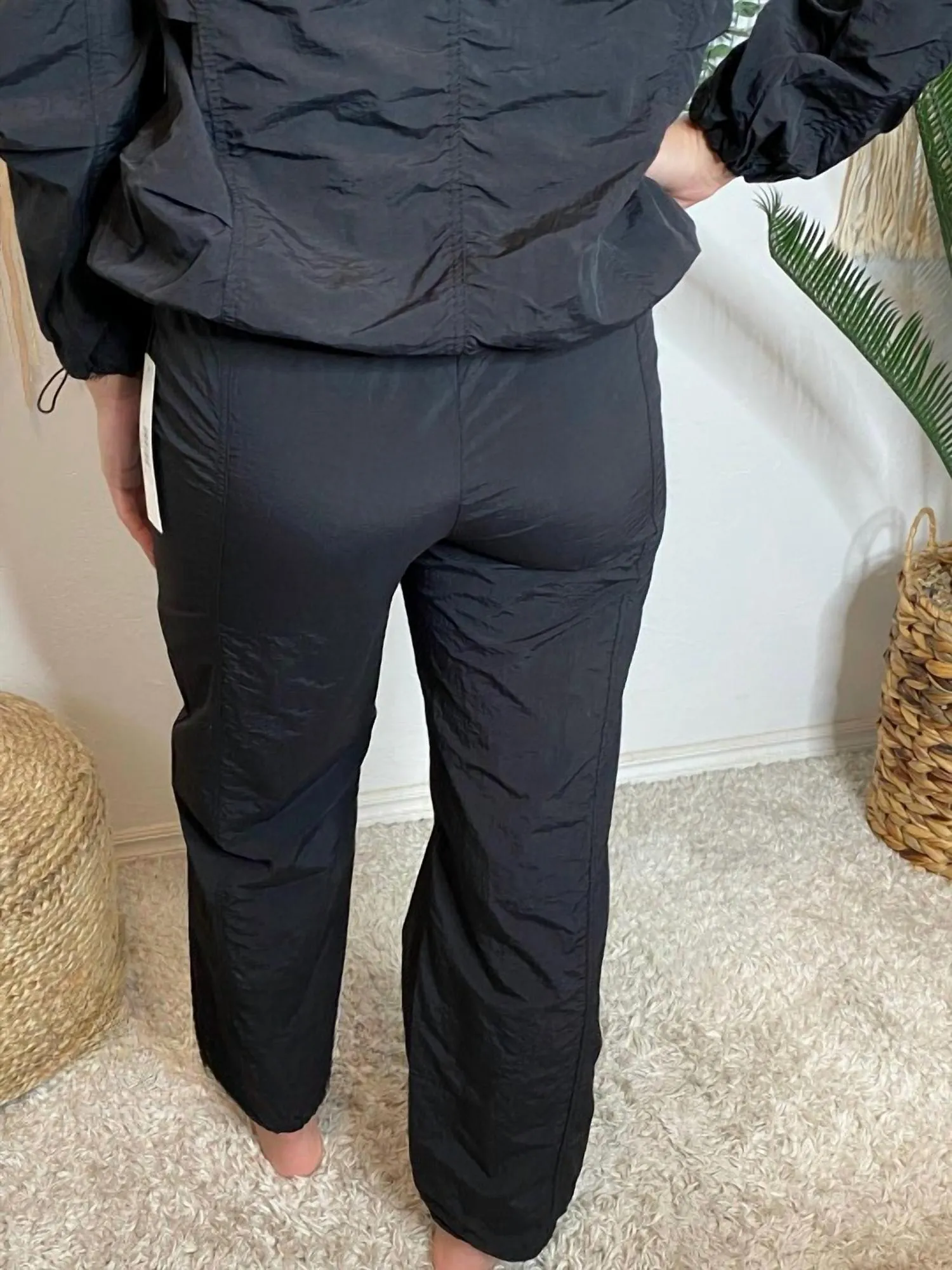 Windanzug Jacke & Hose Set in Schwarz