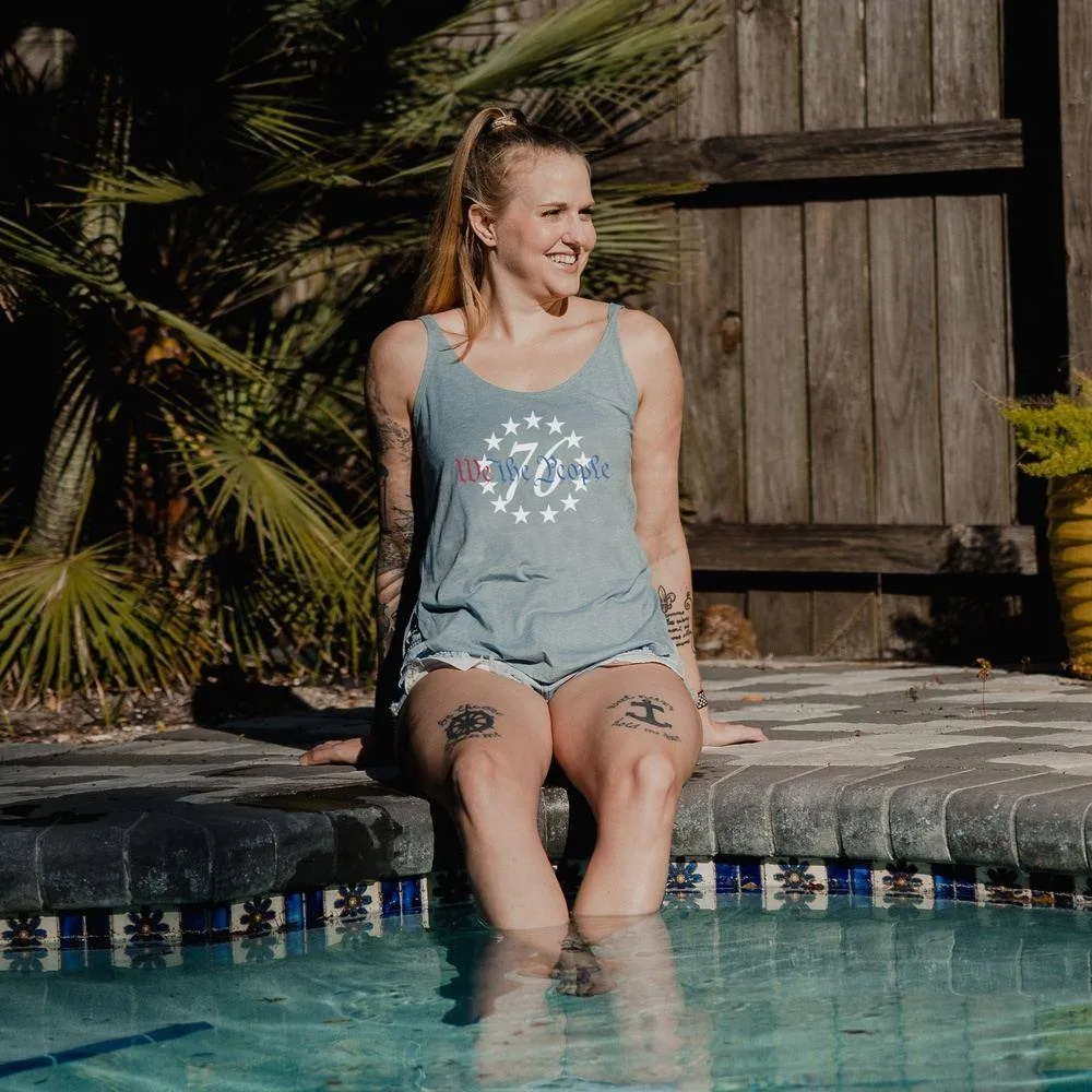 Damen 76 We The People Flowy Tank - Stonewash Denim