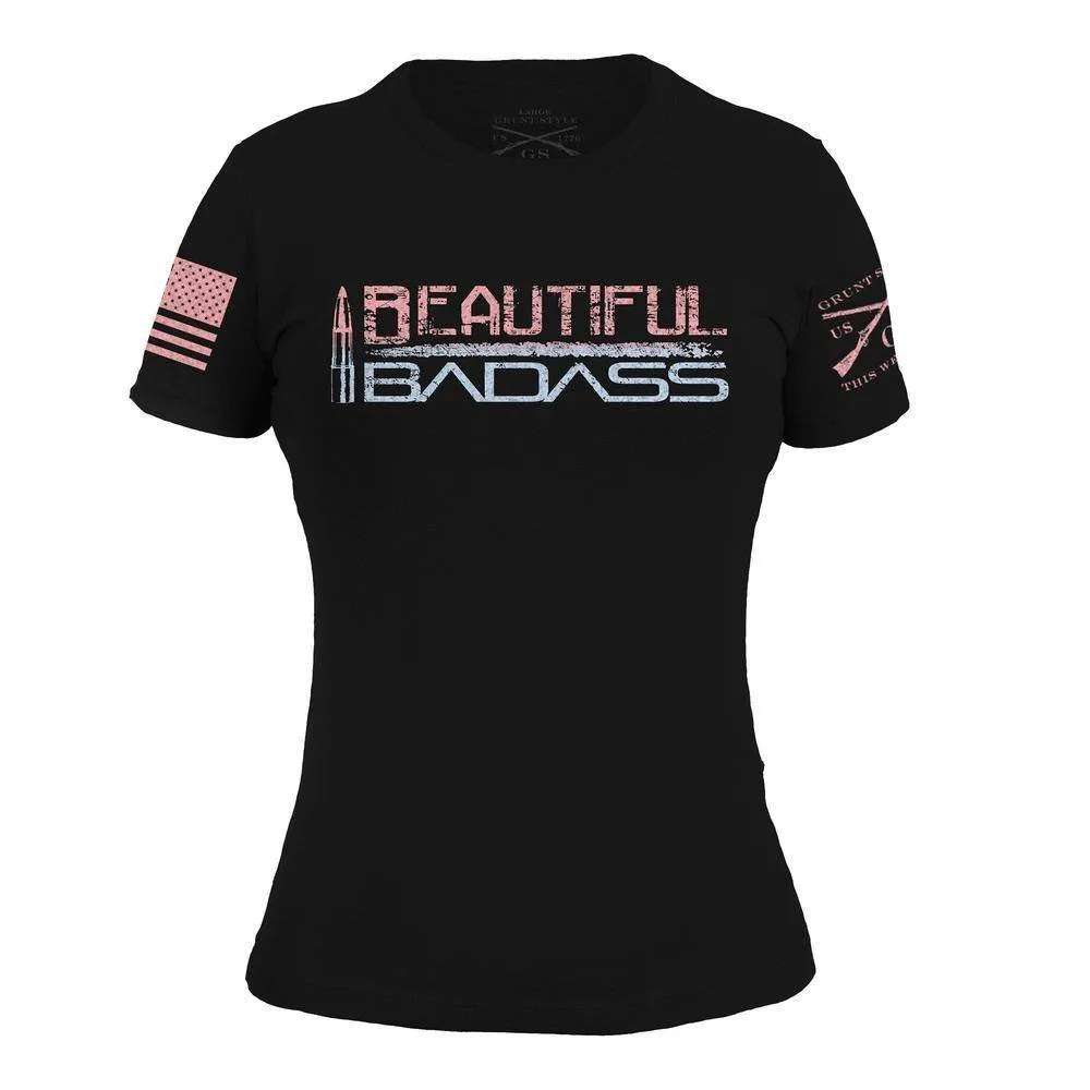 Frauen Schönes Badass Ombre T-Shirt - Schwarz