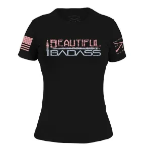 Frauen Schönes Badass Ombre T-Shirt - Schwarz