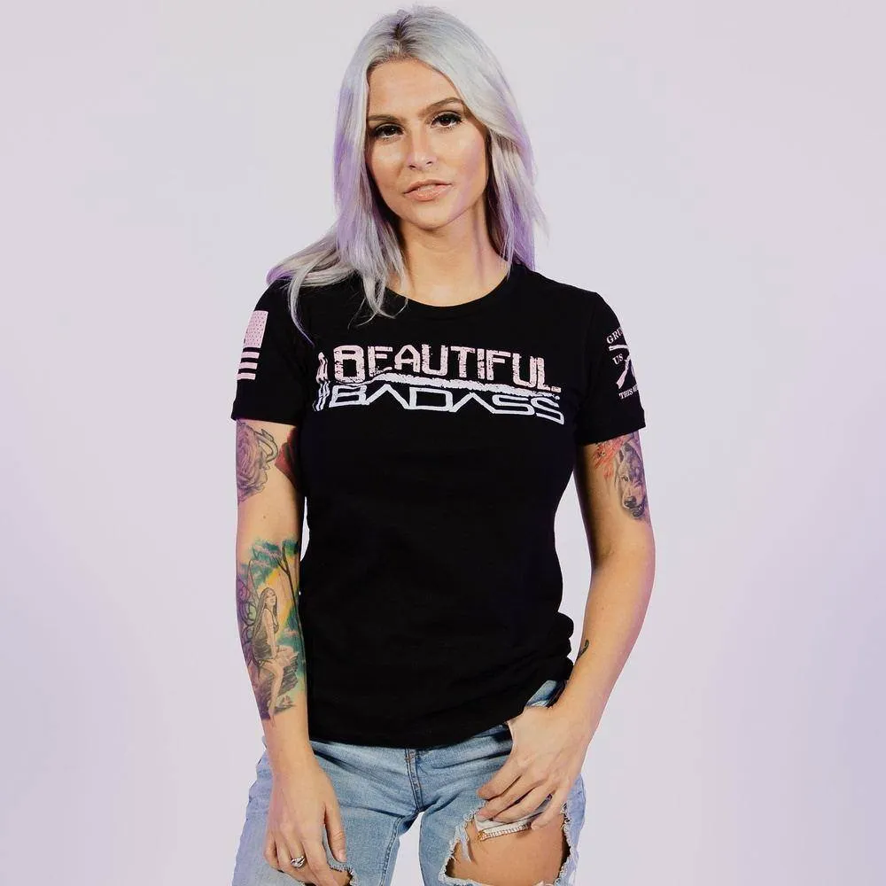 Frauen Schönes Badass Ombre T-Shirt - Schwarz
