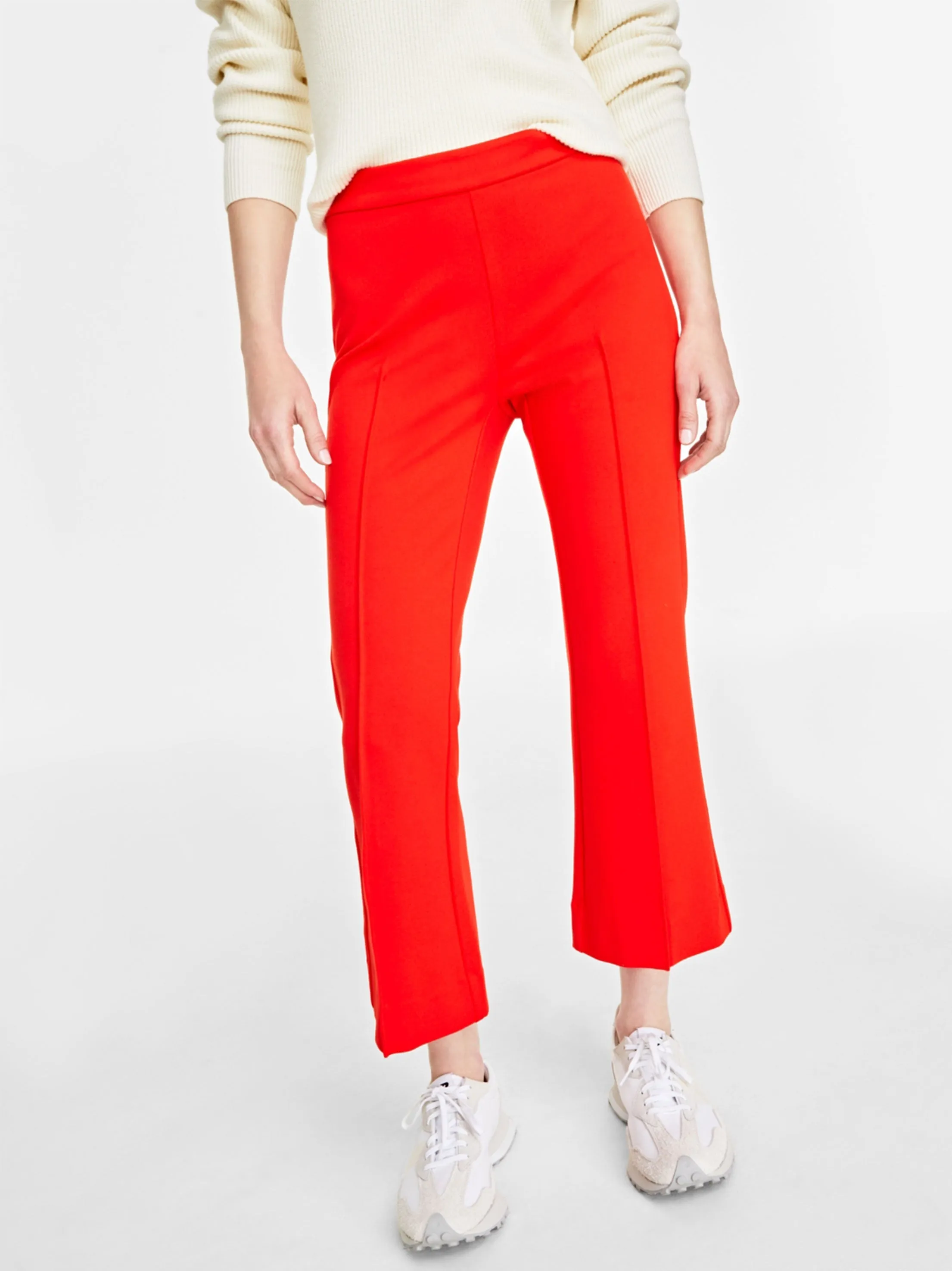 Weite Damen-Hosen mit Knöchelausschnitt, Rot