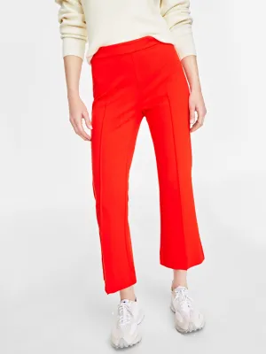 Weite Damen-Hosen mit Knöchelausschnitt, Rot