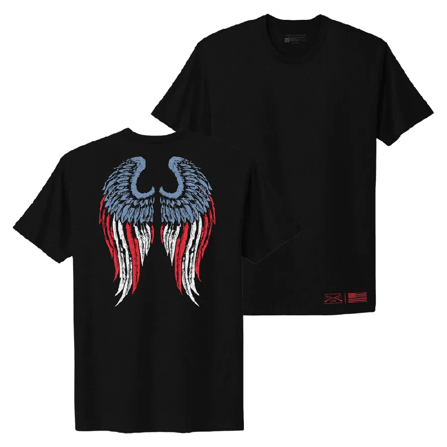 Damen Freedom Angel Boyfriend Fit T-Shirt - Schwarz