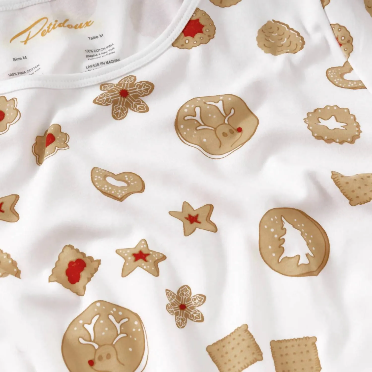 Damen-Pyjamas aus Pima-Baumwolle in Weihnachtskeks-Optik