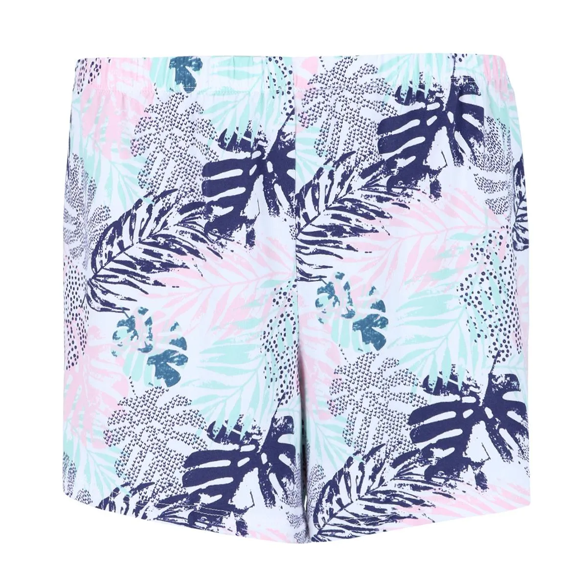 Damen Plus Size Tropenpalmen Ausschnitt Kurzarm-Set