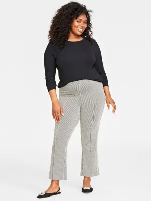 Damen bedruckte Knöchelhose, Schwarz/Ecru