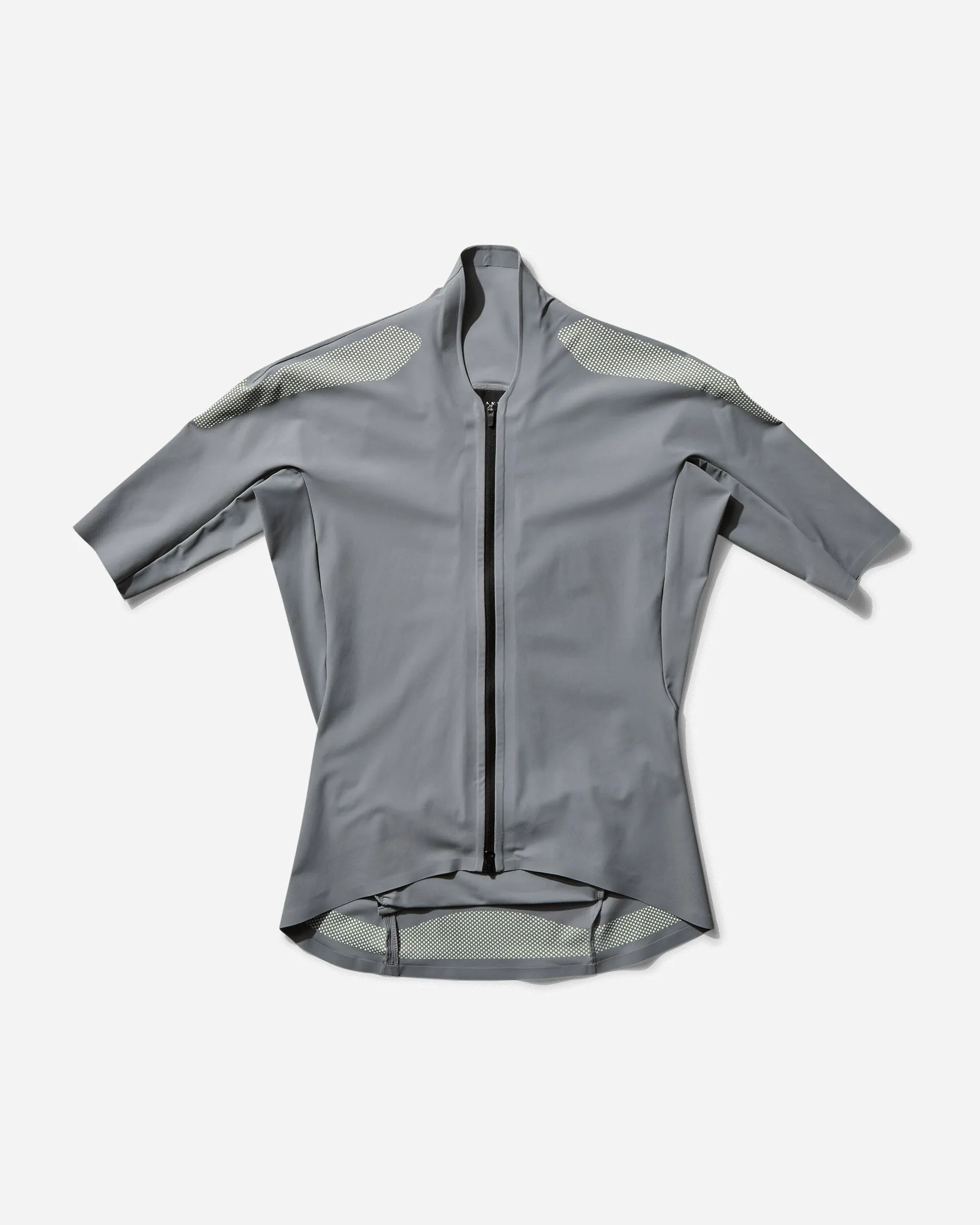 Damen-Reißverschluss-Top Grau / Limetten-Creme