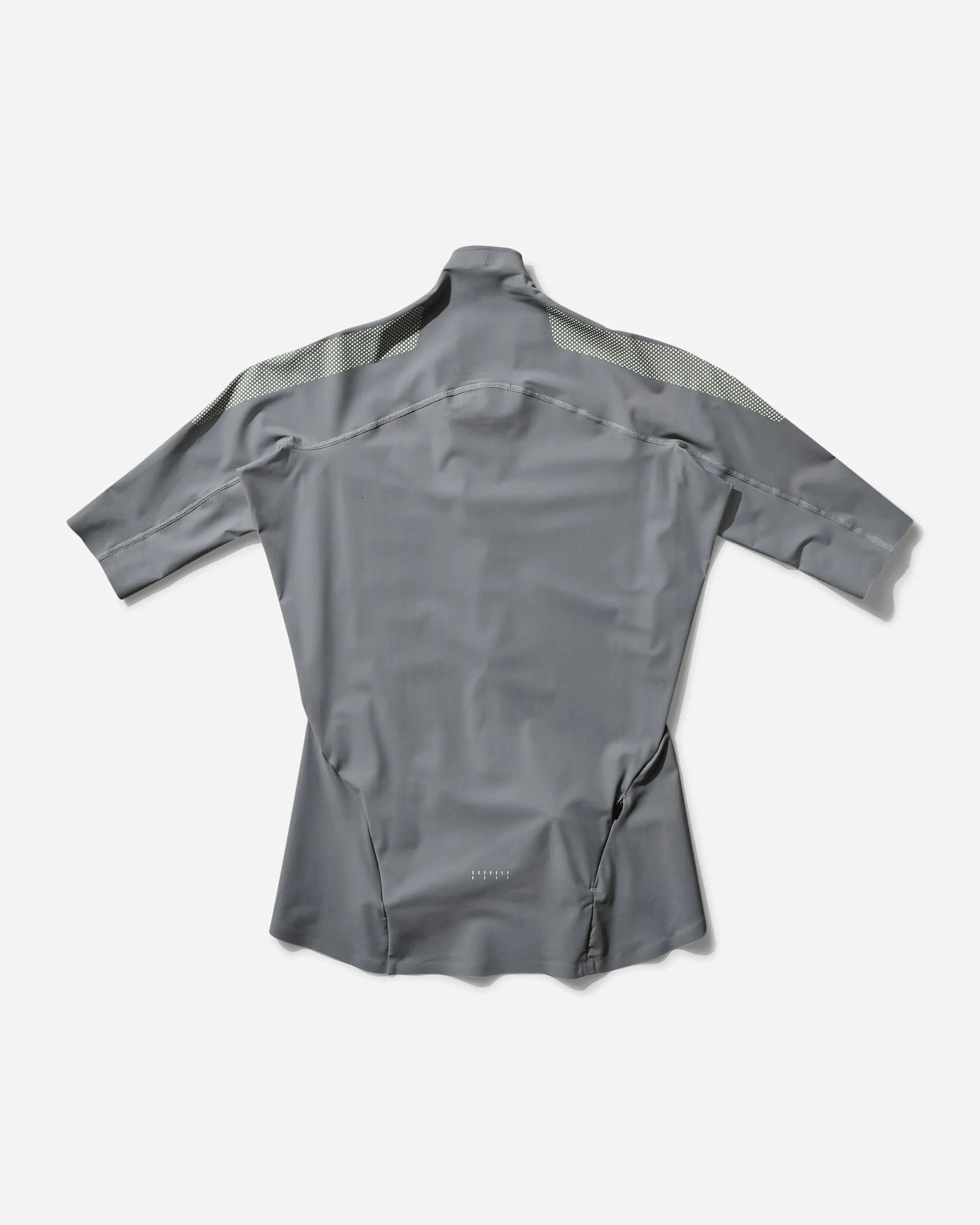 Damen-Reißverschluss-Top Grau / Limetten-Creme