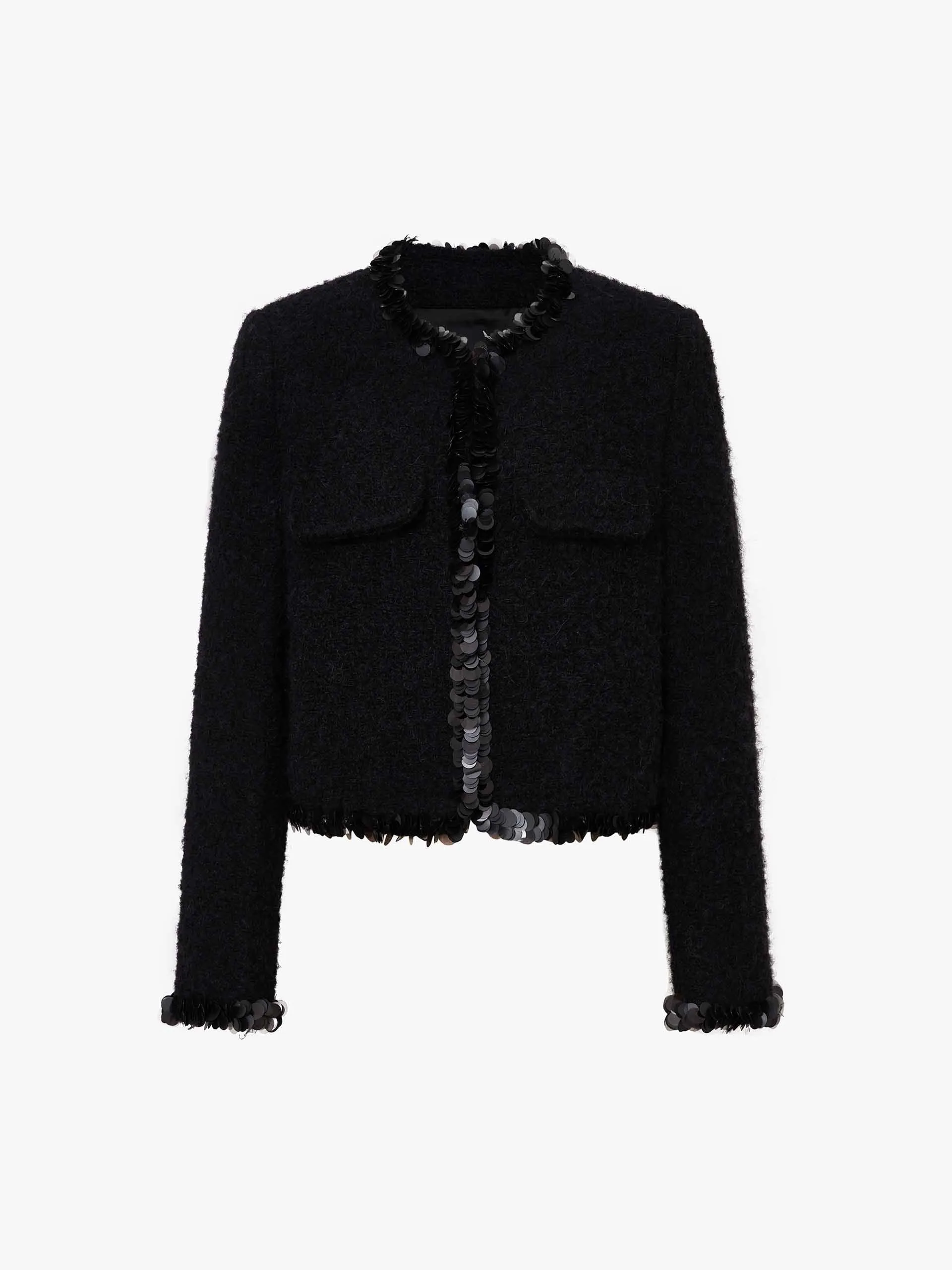 Wollmischung Tweed Jacke