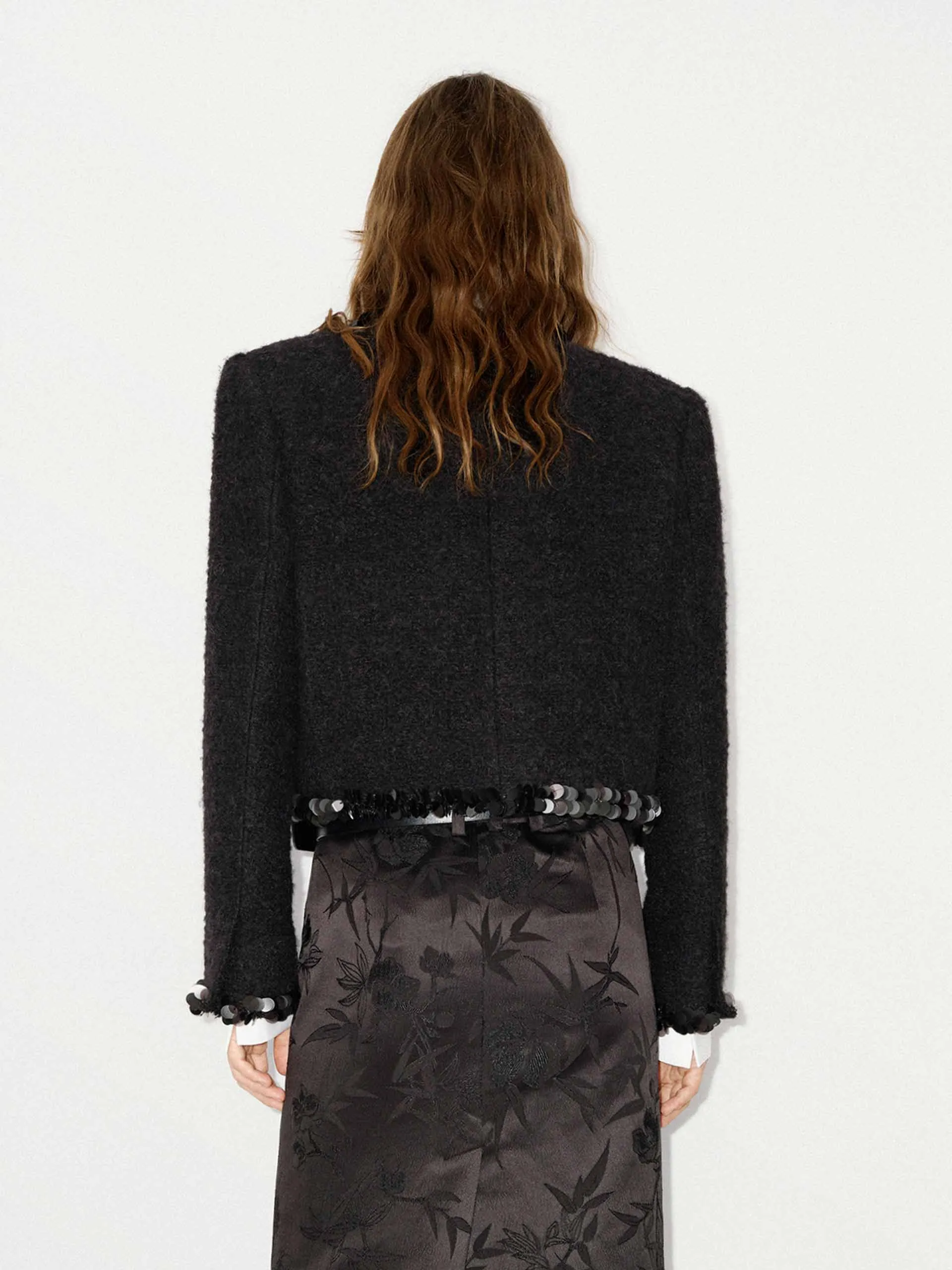 Wollmischung Tweed Jacke