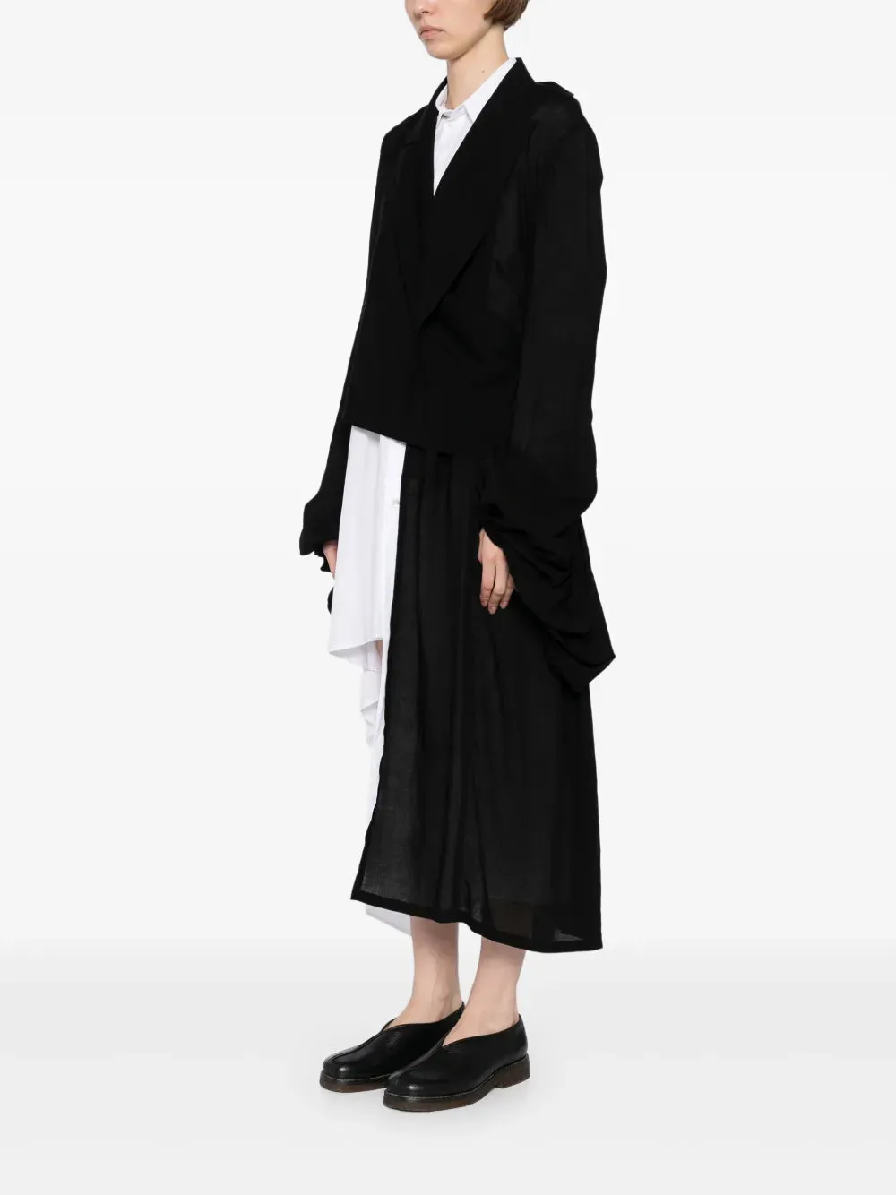 YOHJI YAMAMOTO - Damen Ballonärmel Wickeljacke Bekleidung_yohji-yamamoto