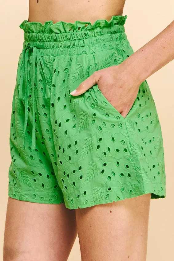 Zoey Eyelet-Stickerei Shorts - Endverkauf 40% Rabatt im Warenkorb